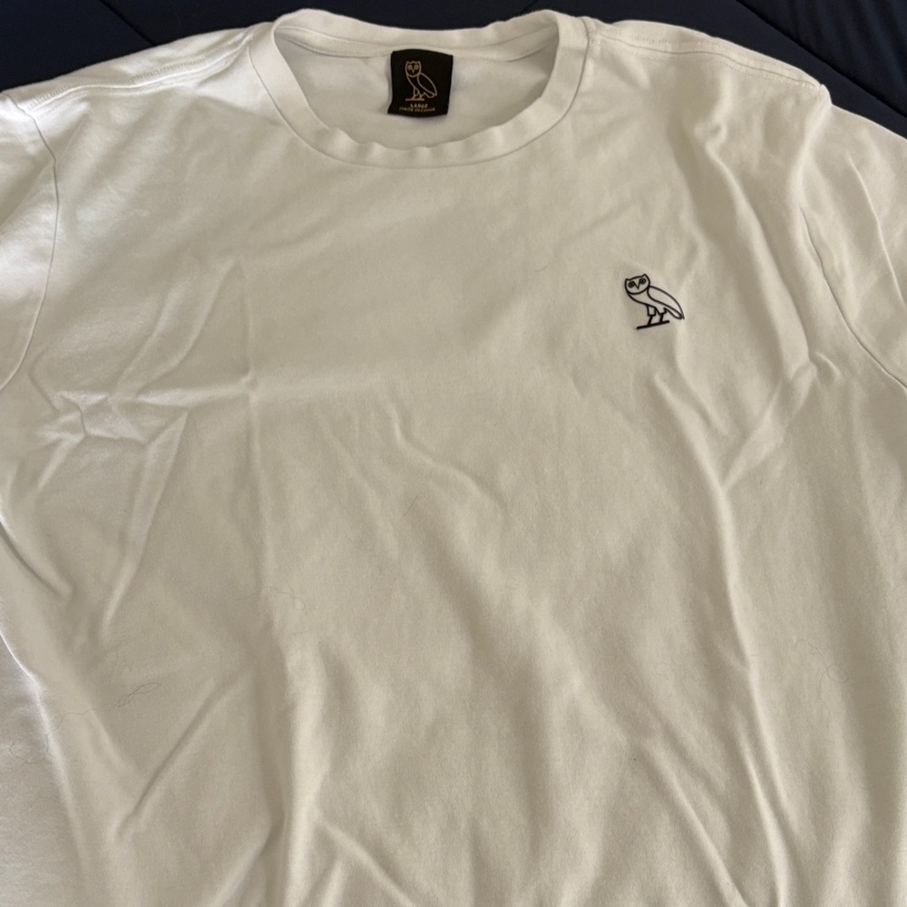 OVO White Short Sleeve Tee with Owl Logo